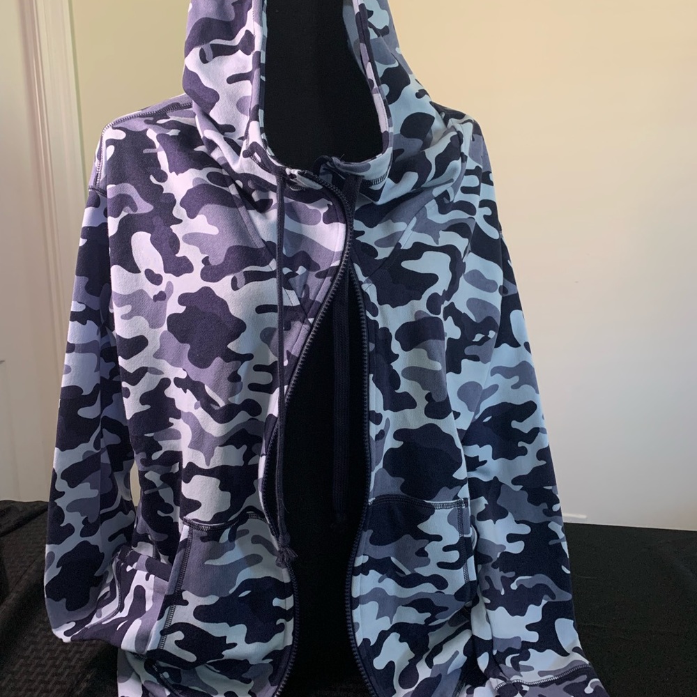 Oversized zip up hoodie navy camo